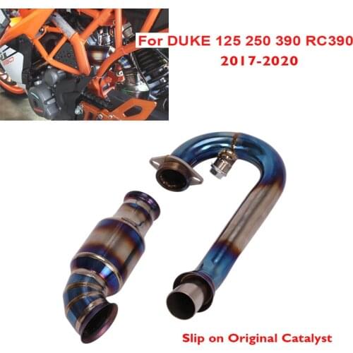 Motorcycle Exhaust System Connection Link Tube Pipe Slip on Exhaust Catalyst for KTM DUKE 125 250 390 RC390 2017 2018 2019 2020