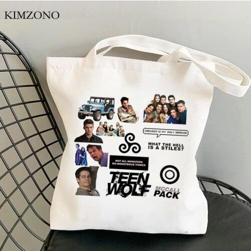 Teen Wolf shopping bag eco cotton shopper bolsa grocery bag reciclaje string shoping bolsas reutilizables custom