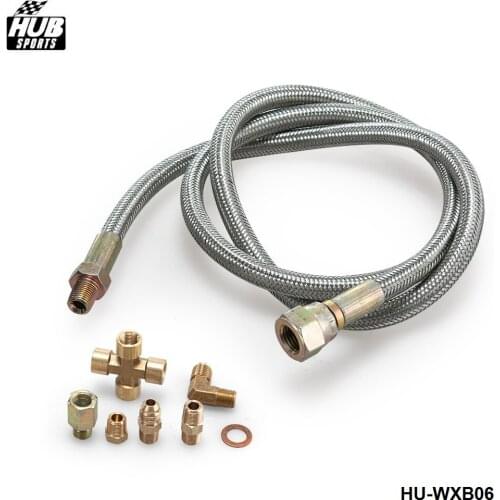 Universal SS Turbo Oil Feed Line For All T3 T4 Fit T3/T4 Super 60 Turbochargers HU-WXB06
