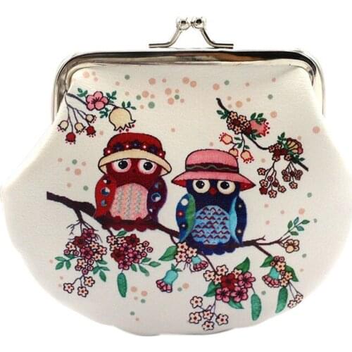 Women Bag Lady Retro Vintage Owl Leather Small Hasp Purse Clutch ladies wallet billeteras para mujer monederos clip