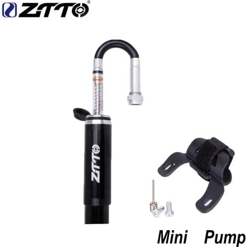 ZTTO MTB Bike Pump Alloy Cycling Mini Light Portable Air Pump Hose Gauge Adapter Tire Inflator Air Schrader Presta Value 160psi