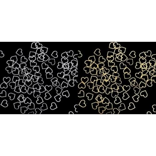 1bag Heart Nail Art Decals Metal Love Nails Stickers DIY Decoration Accessories