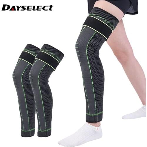 1 Pcs Anti-Slip Lengthen Knee Pad Long Leg Sleeve Bandage Compression Knee Brace Sports Warmth Leg Support Elastic Knee Pads