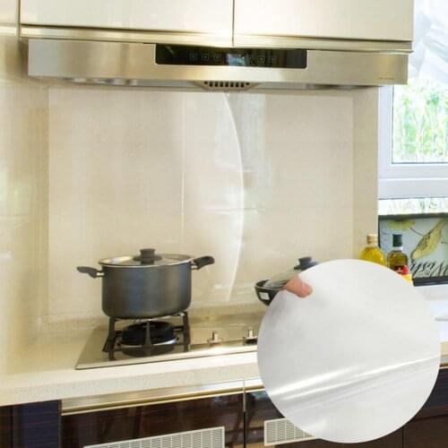 1Pc Clear Wall Stickers Oilproof Waterproof Self-Adhesive Tile Wall Sticker Home Kitchen Decal Wallpapers Kitchen Easy to clean