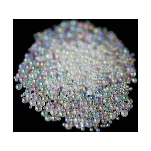 DIY 30g 1.5-4mm No Hole Tiny Bubble Beads Craft Resin Jewelry Fillings Pendant Accessory Handmade Iridescent Bead Stuff Nail Art