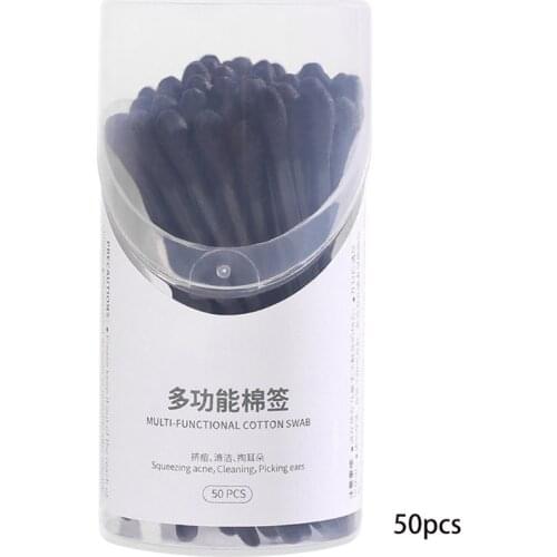 50Pcs/Box 2 In 1 Multi-Purpose Double Headed Ear Spoon Cotton Swab Dual-Use Cleaning Earpick Makeup Home Wounds Using Tools