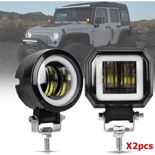 Car Accessories 20W 3 Inch LED Work Light White Halo Ring Angel Eyes offraod Spot Fog Lamp For Jeep Wrangler 4x4 4WD SUV Toyota