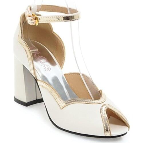 Big Size 11 12 13 14 15 high heels sandals women shoes woman summer ladies The fishs mouth sequins cingulate Thick with sandals