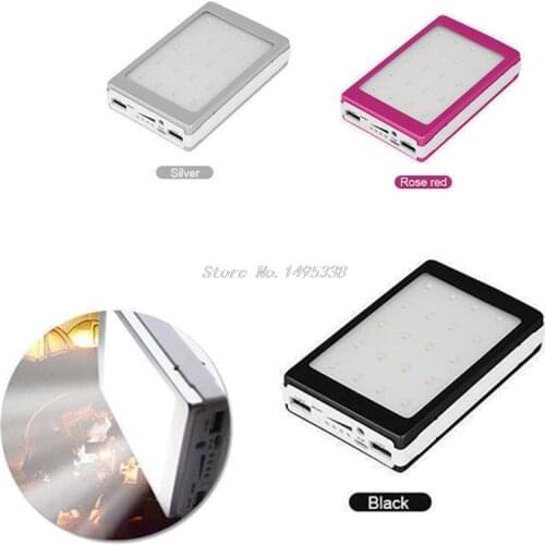 Portable 5x18650 5V 1A Power Bank Case 18650 Solar Power Bank Case DIY Box Dual USB Kit Phone Charger Case With Flashlight