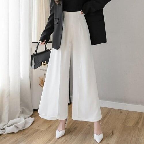 Cheap wholesale 2021 spring summer autumn new fashion casual Popular long women Pants woman female OL wide leg pants Py1458