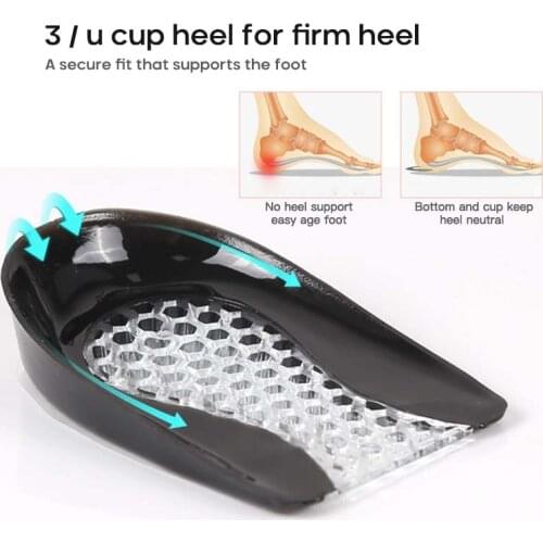 For Women heel Cushion insoles soles relieve foot pain Spur Support Shoe pad High Heel Insert 1 Pair gel insole silicone