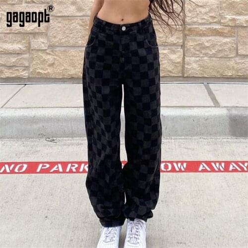 Женские брюки в клетку Gagaopt China At AliExpress