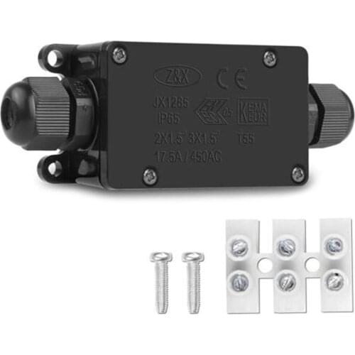 IP65 Two-way Waterproof Junction Box With Terminal 450V Outdoor Junction Box For Outdoor Lighting Cable Electrical Junction Box