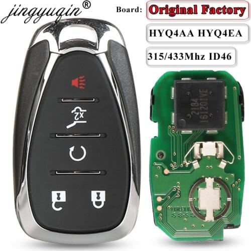 Jingyuqin 315/433MHz ID46 Chip HYQ4AA HYQ4EA Full Smart 5BT Remote Key Fob for Chevrolet Camaro Equinox Cruze Malibu Spark 2016