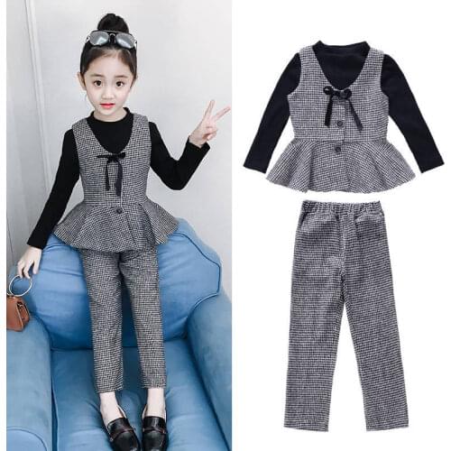 Girls clothing suit 2019 new wave childrens clothing 12 14 years old fashion childrens fashion spring and autumn three-piece
