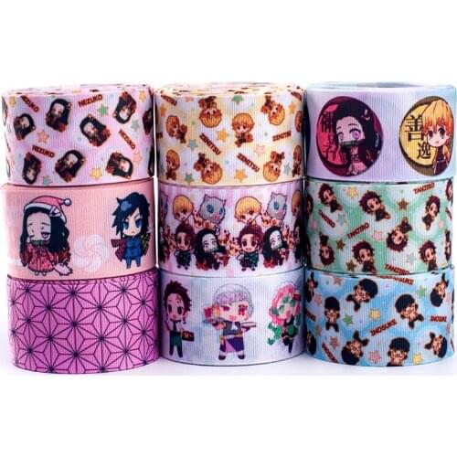 10yards 22/25/38mm cute Japanese cartoon printed grosgrain ribbon DIY