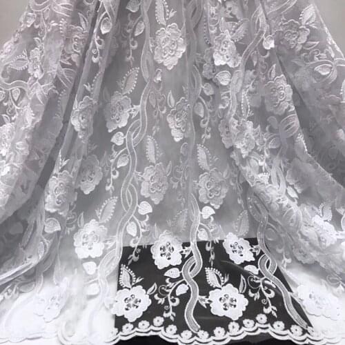 Latest Nigerian Sequin Lace Fabric 2021 High Quality African Lace Fabric Wedding French Tulle Lace Fabric J34911