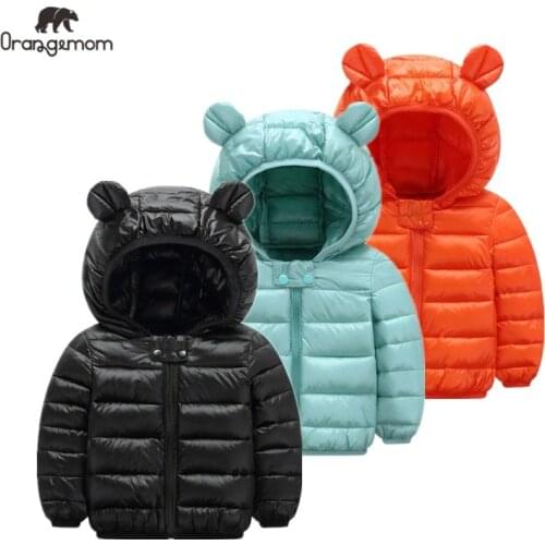Cute Baby Girls Jacket Kids Boys Light Down Coats With Ear Hoodie Spring Girl Clothes Infant Childrens Clothing For Boys Coat