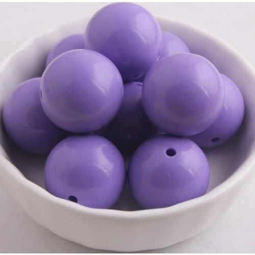 Kwoi vita Light Purple Color Chunky 20MM 100pcs Acrylic Solid Bubble Gumball Beads for Kids Necklace Jewelry
