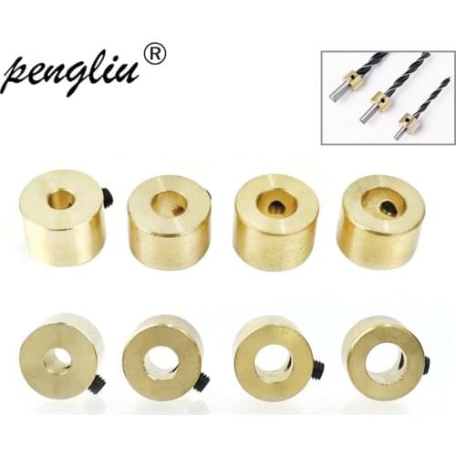 6/8/9/10mm Brass Drill Bit Shaft Depth Stop Collars Ring Woodworking Positioner Spacing Ring Locator