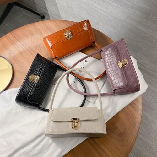 Fashion Crocodile Pattern Baguette Handbag Woman Designer Pu Armpit Women Shoulder Bag High-Quality Luxury Womens Shoulder Bag