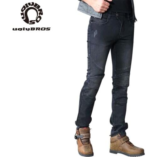 Uglybros Mens Motorcycle Pants Road Riding Motorbike Jeans Motocross Protection Pants Moto Trousers Pantalons Moto
