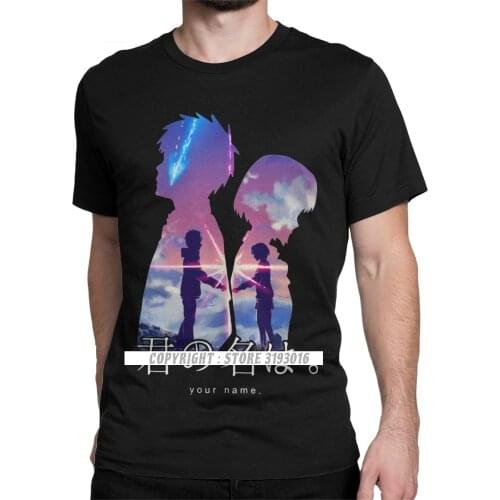 Round Collar Men Tops T Shirt for Men Your Name Japanese Manga Men 3D Tshirts Kimi No Na Wa Anime Novelty Tees Camisas