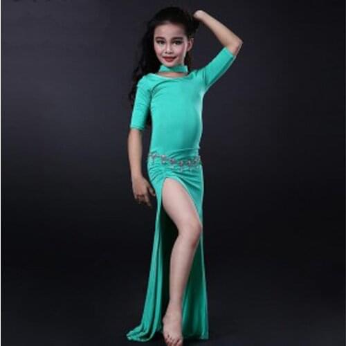 New Arrivals kids/Child Belly Dance Performance Wears set long Belly Dancing Practising Costumes for kids/children/girl S/M/L