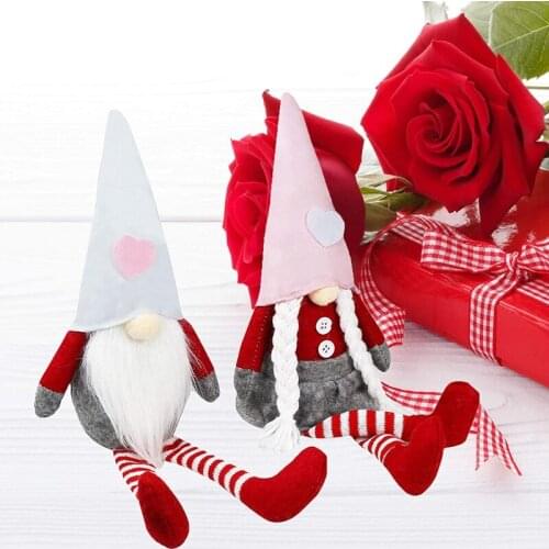 Valentines Day Gnome Plush Doll Decorations -Handmade Swedish Tomte for Valentines Day Table Ornament, Valentines Present