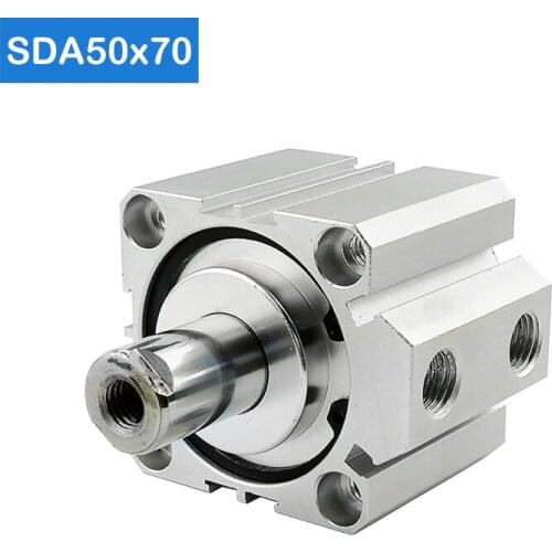 SDA50*70, 50mm Bore 70mm Stroke Compact Air Cylinders SDA50X70 Dual Action Air Pneumatic Cylinder