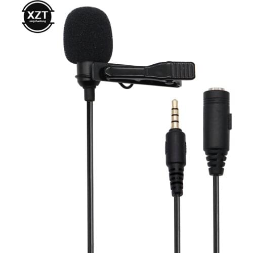 Portable Lavalier Mobile Phone Webcast Microphone Omnidirectional Condenser Recording Mic 3.5mm for Laptop With Headphone Jack