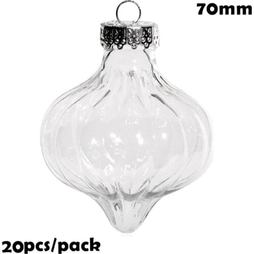 Promotion - 20 Pieces x DIY Paintable/Shatterproof/Fillable Christmas Decoration Ball/Ornament 70mm Plastic Onion