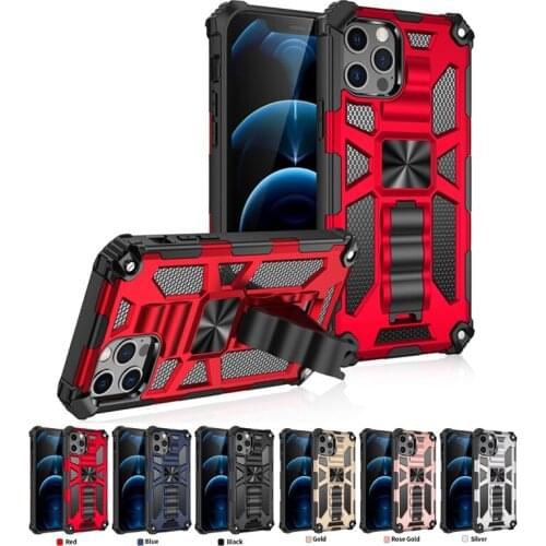 100pcs Shockproof Army Phone Case for IPHONE 12 pro max /11 pro max/XS MAX /XR/XS/7/8 Plus/6s/12 mini with kickstand ring