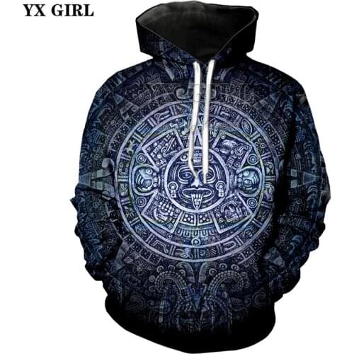 Drop shipping 2018 New Fashion 3d Hoodie Men Women Hooded Sweatshirt Maya Totem Funny Print Casual pullover