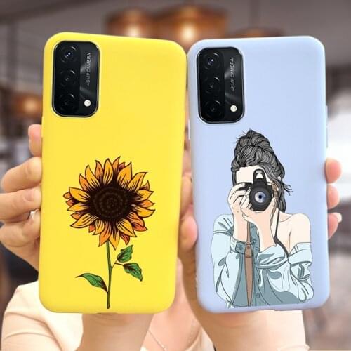 Cute Sunflower Case For Oppo A74 Case OppoA74 CHP2219 Soft Silicone Phone Cases For Oppo A74 5G A 74 CPH2197 Back Cover Bumper