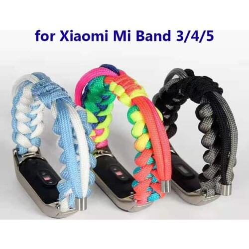 Colorful Mi Band 5 Bracelet for Xiaomi Mi Band 4 Strap Miband 3 Handmade Woven Nylon Writband Replacement Woman Man Watchband