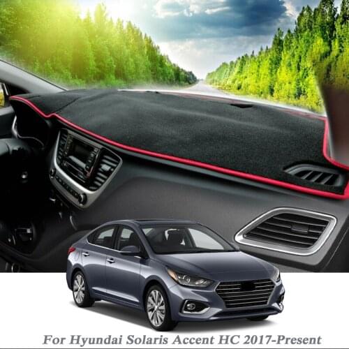 Car Styling Dashboard Protective Mat Shade Cushion Pad Rose Carpet For Hyundai Solaris Accent HC 2017-Present RHD&LHD Accessory