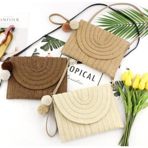 New Style Golf Clutch Bag, Shoulder Messenger Paper, Straw Woven Bag Leisure Woven Bag, Female Bag Rattan Purse Straw Clutch sac
