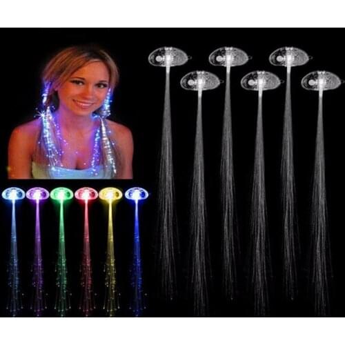 Glow Blinking 400pcs/lot Hair Clip Flash LED Braid Show Party Decoration Colorful Luminous Braid Optical Fiber Wire Hairpin