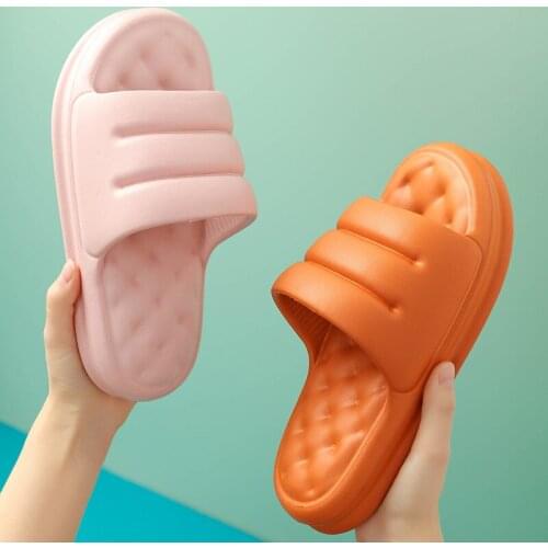 Womens Slippers NEW Thick Soled Soft Inner Slippers EVA Sofa Slide Womens Non Slip Sandals Mens Lovers Bath Shoes Slippers