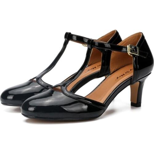 Spring Summer Womens Heels Shoes Large Size 36-48 Office Party Pumps Fashion T-straps Comfortable Red Sandals Brand