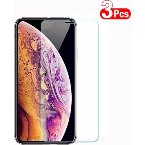 3PCS Full Cover Glass on the For iPhone 11 Pro X XR XS Max Tempered Screen Protector For iPhone 7 8 6 6s Plus 5 5s SE 11 Glass