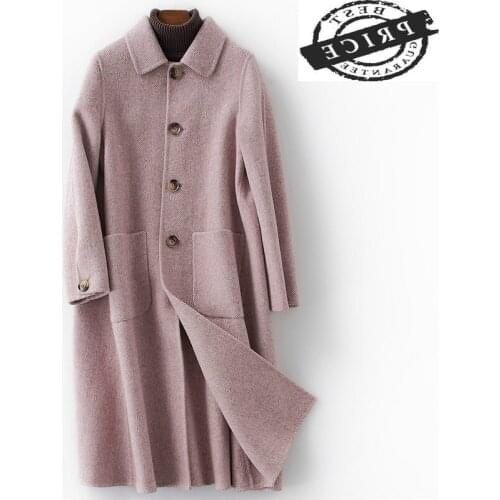 Women Coats Autumn Winter Sided Wool Coats Female Alpaca Long Jacket Spring Korean Fashion Elegant Ladies Clothes LWL1302