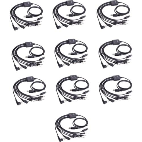 Lot 10pcs 8in1 USB Programming Cable 8-in-1 for BAOFENG UV5R MOTOROLA ICOM KENWOOD YAESU Handheld Mobile Radio Walkie Talkie