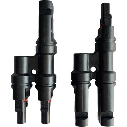 2 to 1 Solar Connector Multi T Branch Photovoltaic Connector for Solar Panel Connection Male and Female Connector