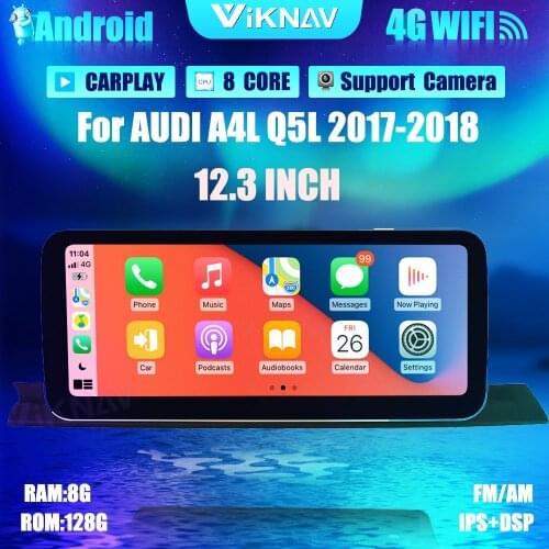 12.3inch Android Car For AUDI A4L Q5L 2017-2018 HD Screen WIFI Radio Player DVD Multimedia Player GPS Navigation 2din