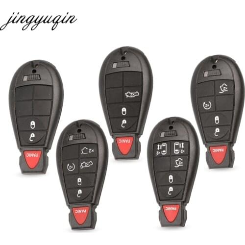 Jingyuqin Smart Remote Key Shell Fob Case For Jeep Grand Cherokee Chrysler 300 Town Country Dodge Challenger Charger Journey