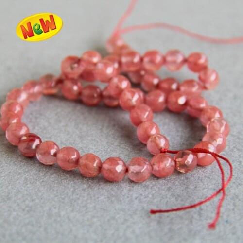 8mm Faceted Pink Watermelon Tourmaline Chalcedony Loose Beads For Necklace Bracelet 15inch Loose DIY Beads Jewelry Making Design