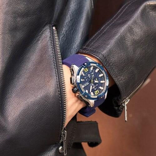 MEGIR Blue Sports Watches for Men Top-Brand Luxury Chronograph Male Clock Military Quartz Wristwatch Luminous Relogio Masculino