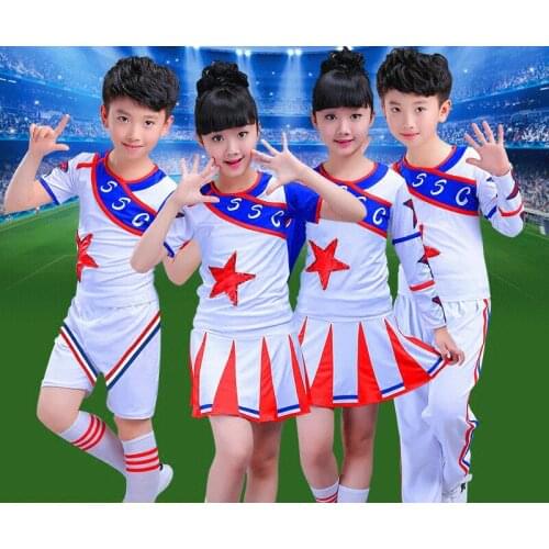 Children Cheerleader Costume Girls Boy Cheer Uniform Kids Leotard Gymnastics Clothing Outfit Fancy Dress 89